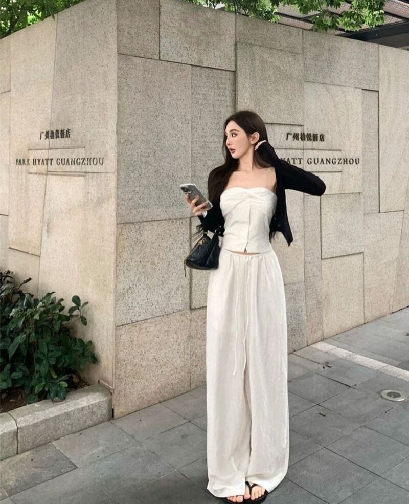 phối đồ với quần culottes ống rộng