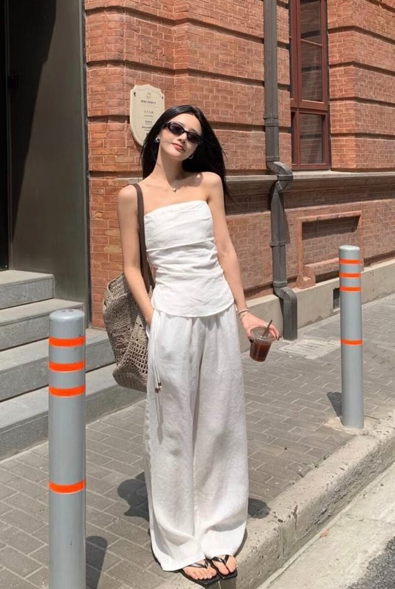 phối đồ với quần culottes ống rộng