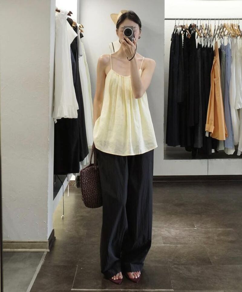 phối đồ với quần culottes ống rộng