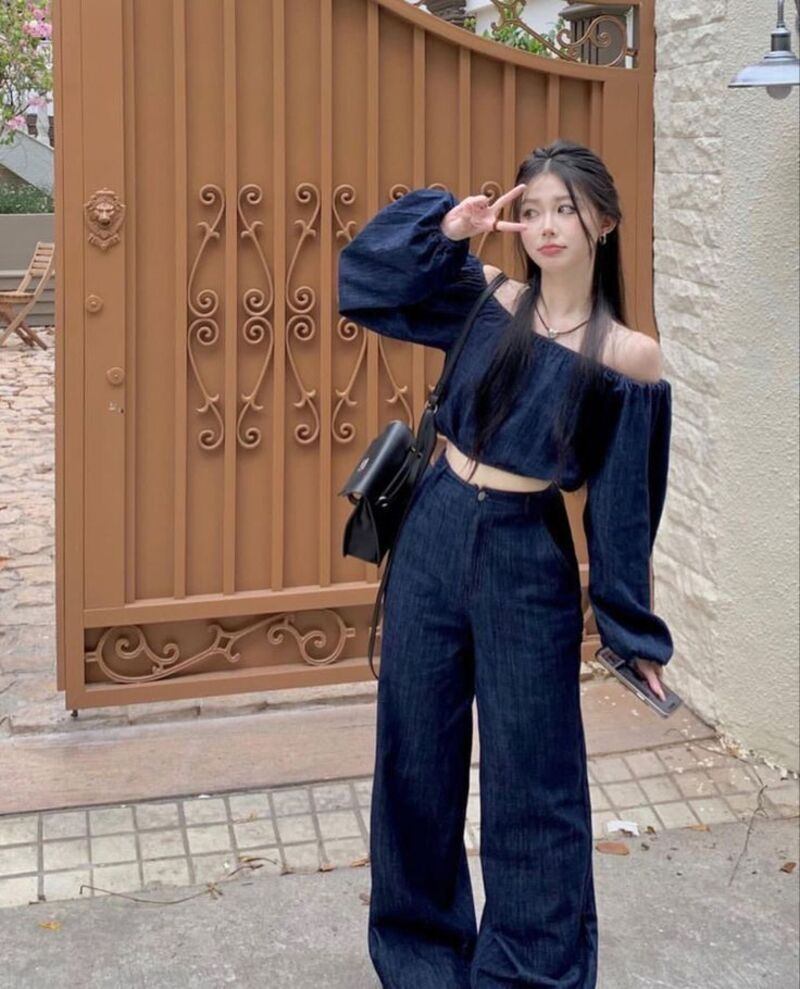 phối đồ với quần culottes ống rộng