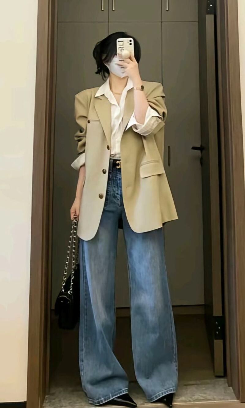 phối đồ với quần culottes ống rộng