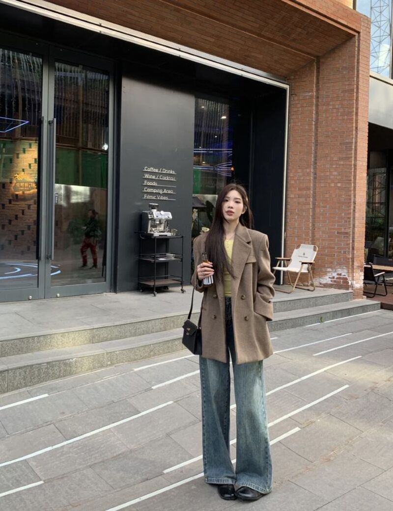 phối đồ với quần culottes ống rộng