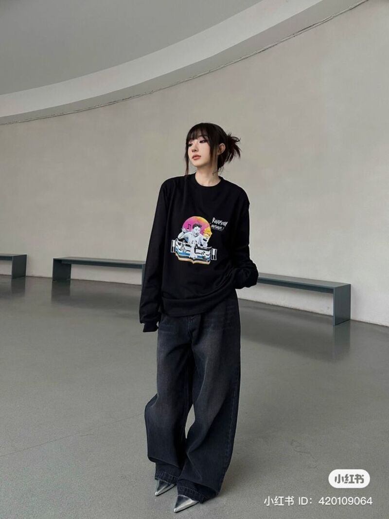 phối đồ với quần culottes ống rộng