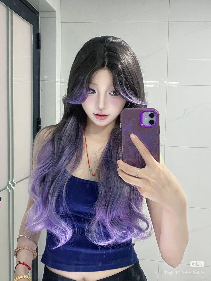 tóc màu tím khói