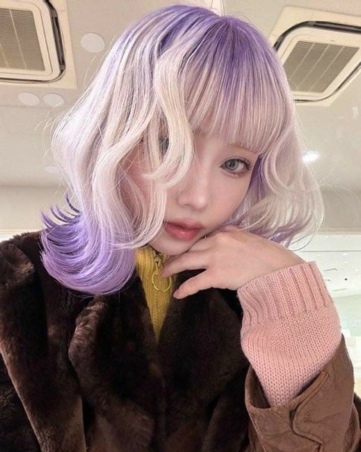 tóc màu tím khói