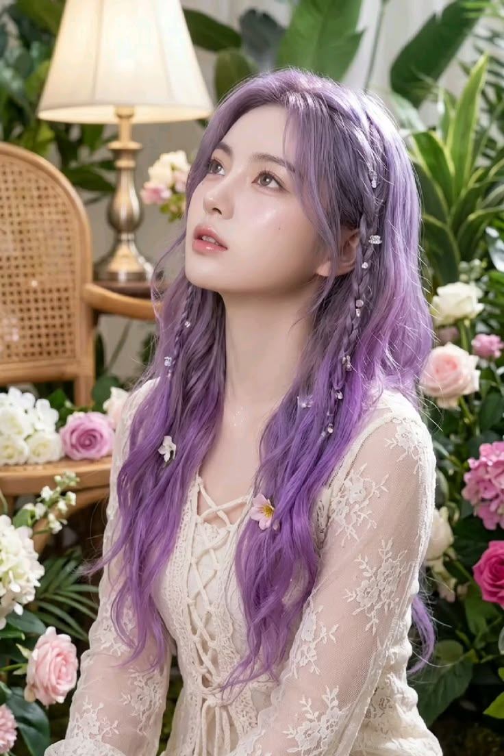 tóc màu tím khói