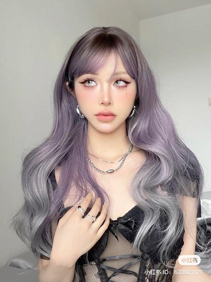 tóc màu tím khói
