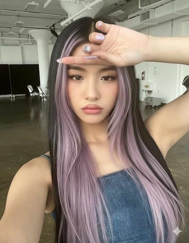tóc màu tím khói