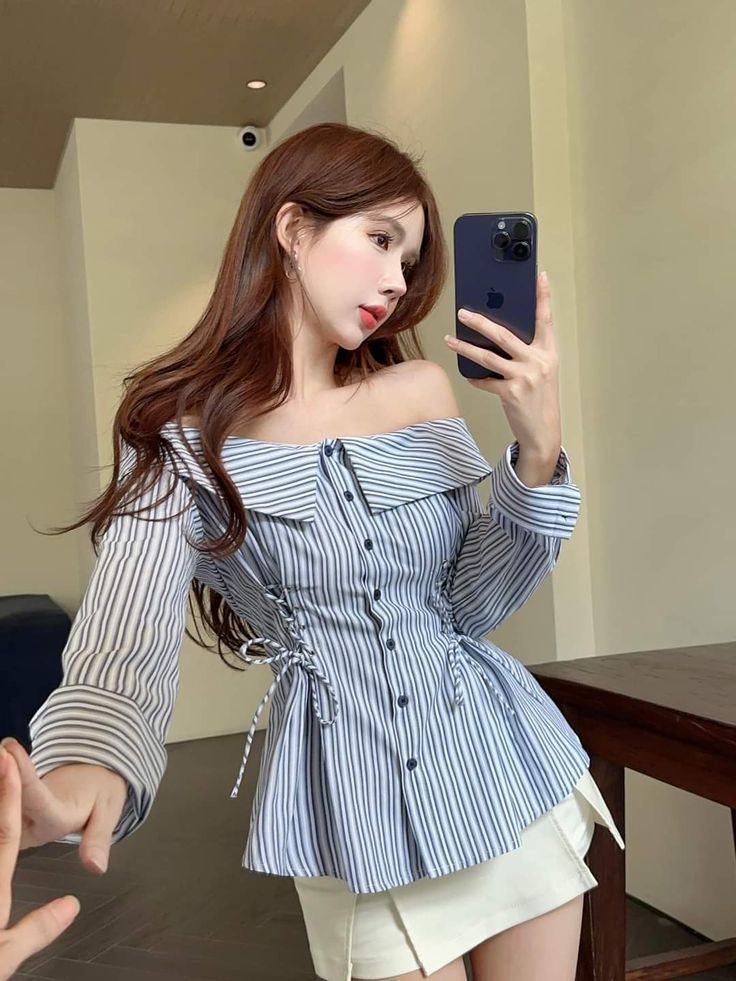 cách phối đồ áo trễ vai