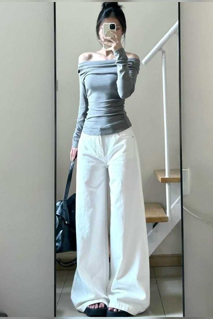 cách phối đồ áo trễ vai