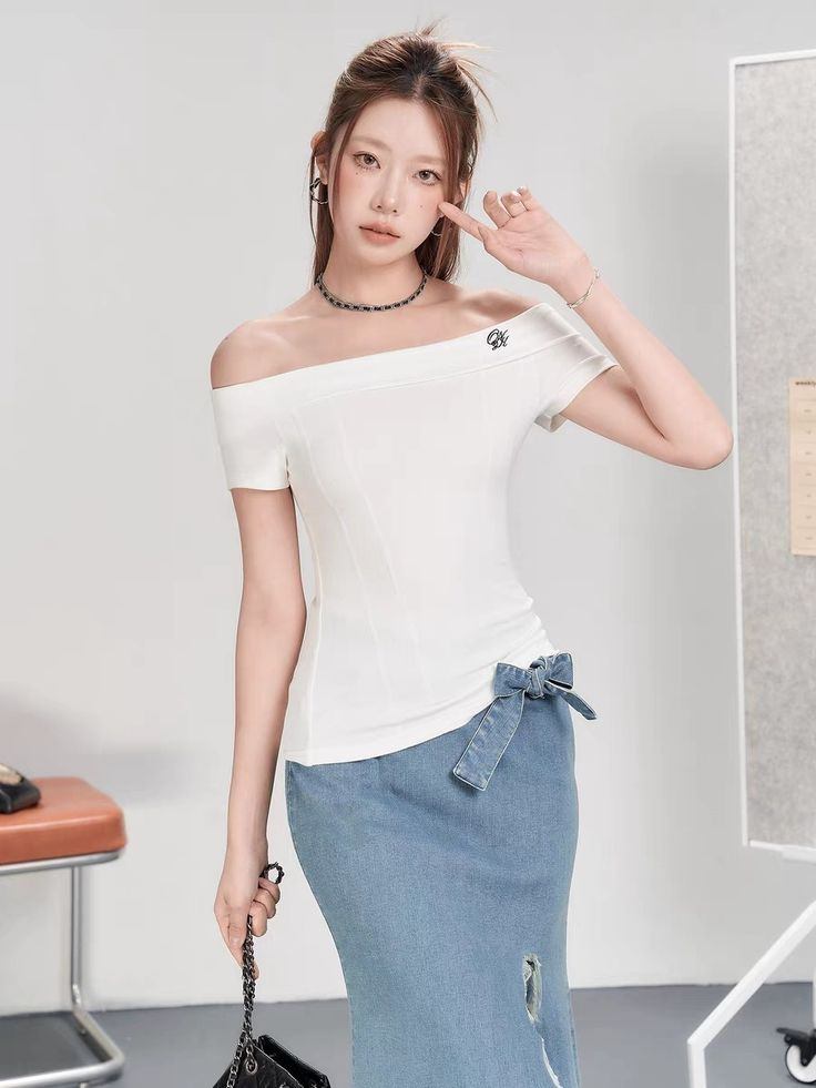 cách phối đồ áo trễ vai