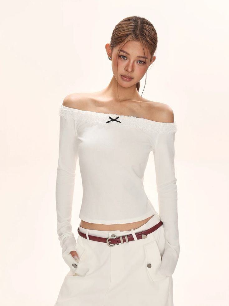 cách phối đồ áo trễ vai