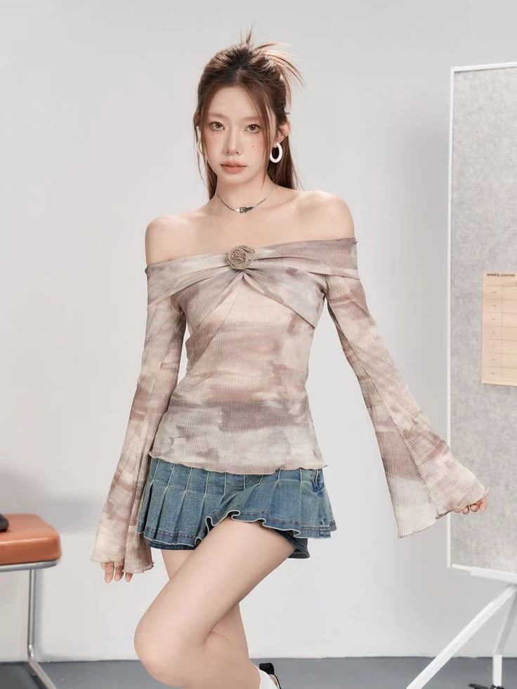 cách phối đồ áo trễ vai