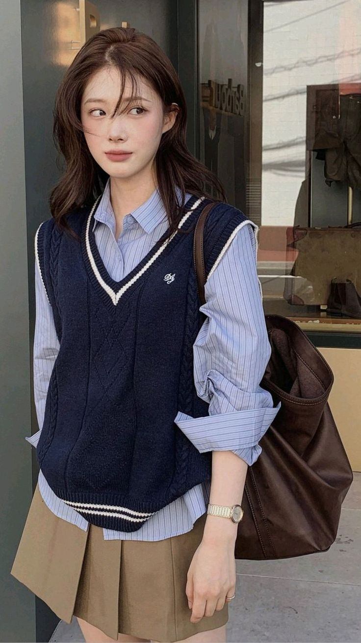 phối đồ với áo gile