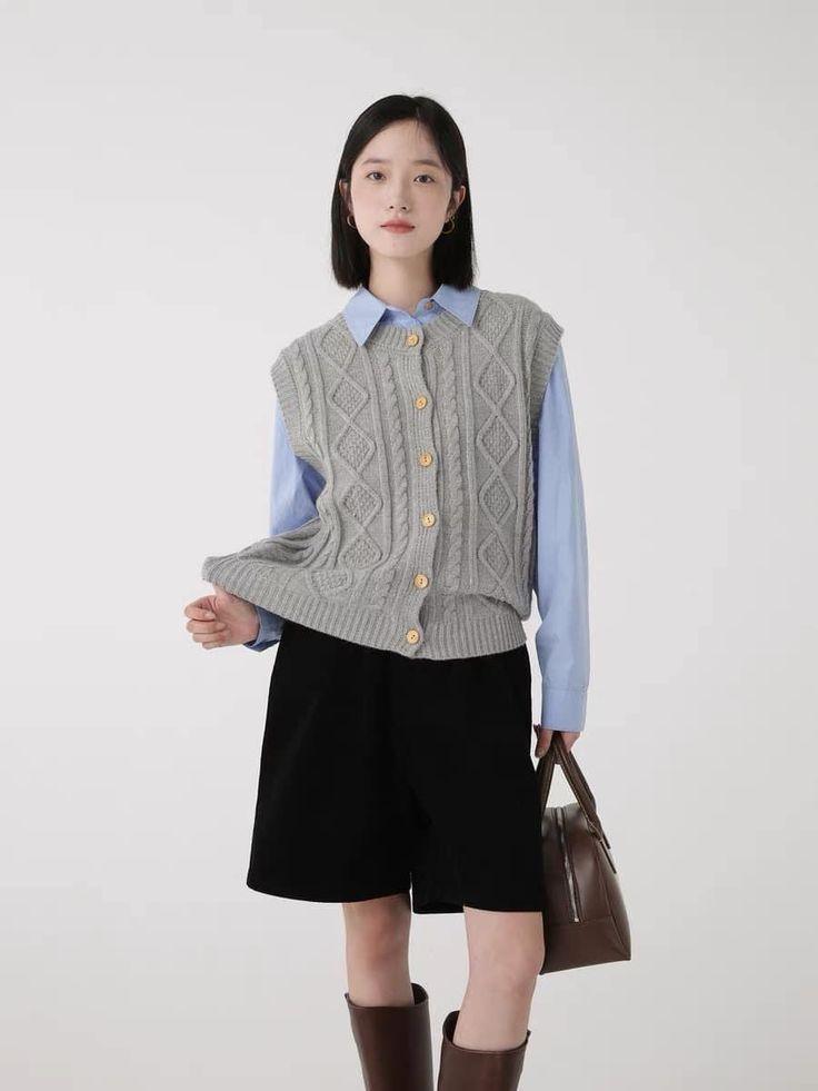phối đồ với áo gile