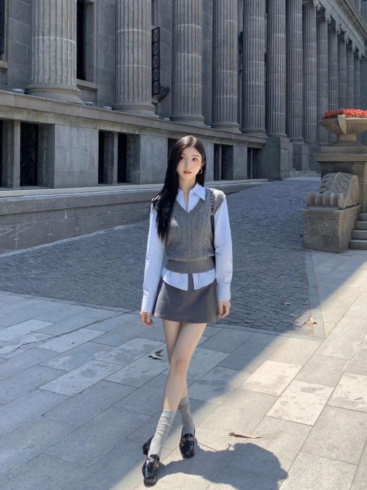 phối đồ với áo gile