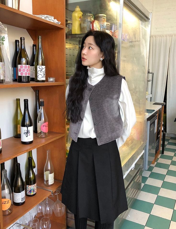 phối đồ với áo gile