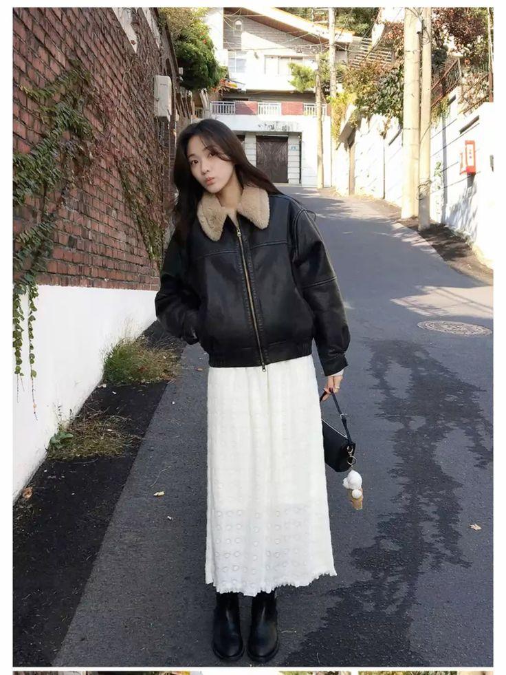 phối đồ với chân váy dài qua gối