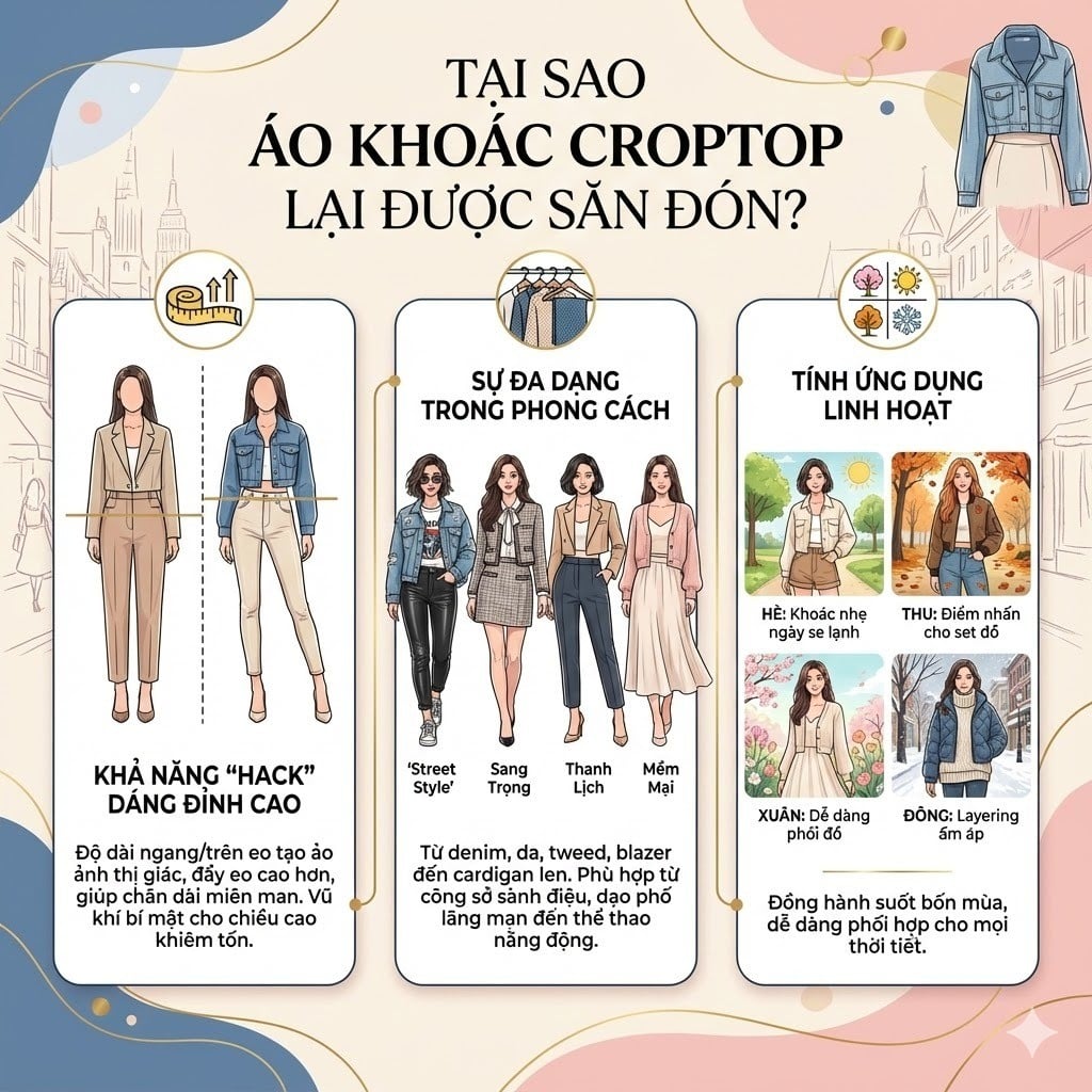 Tại sao áo khoác croptop lại được săn đón?