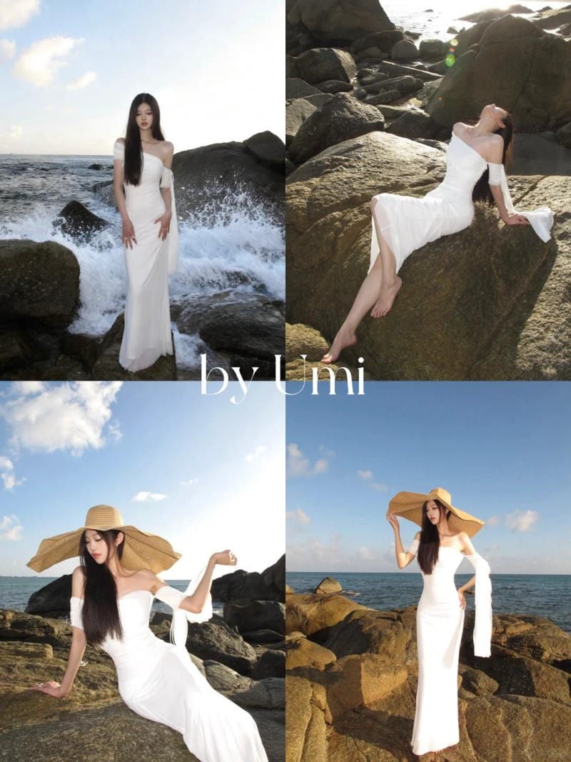 Tựa lưng vào gốc dừa hoặc vách đá