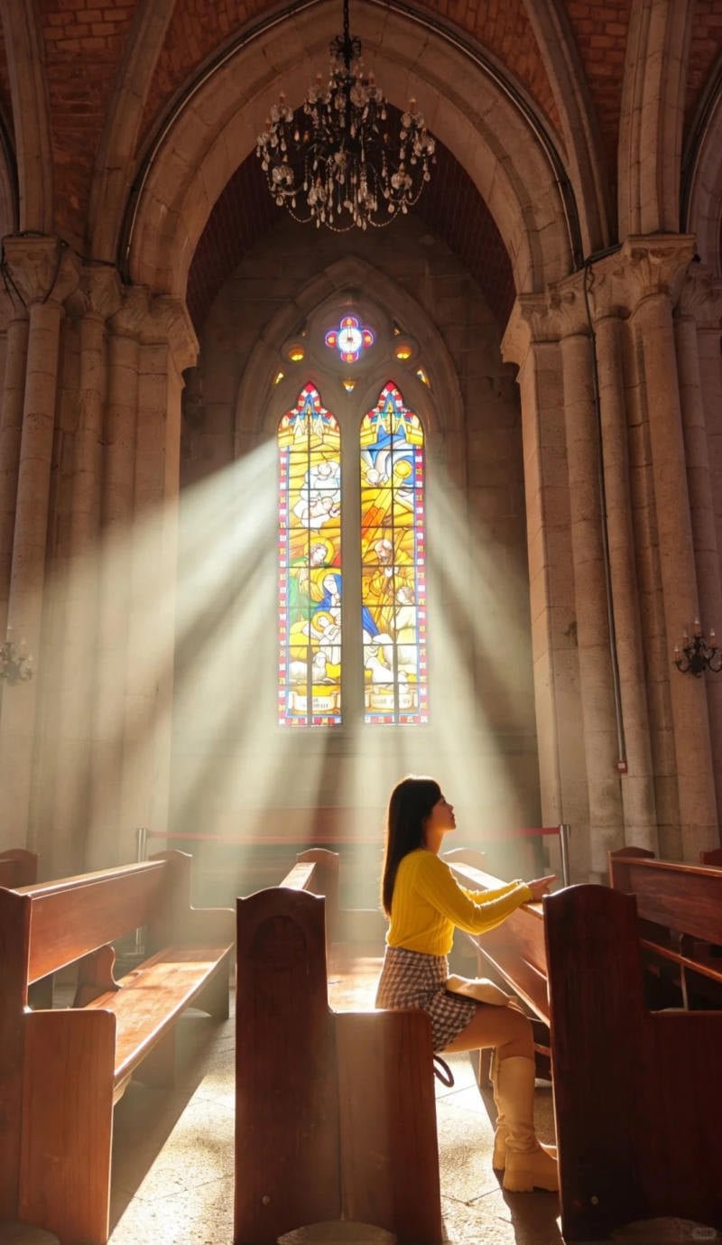 Ngồi nghiêng mình trên ghế, ngước nhìn 