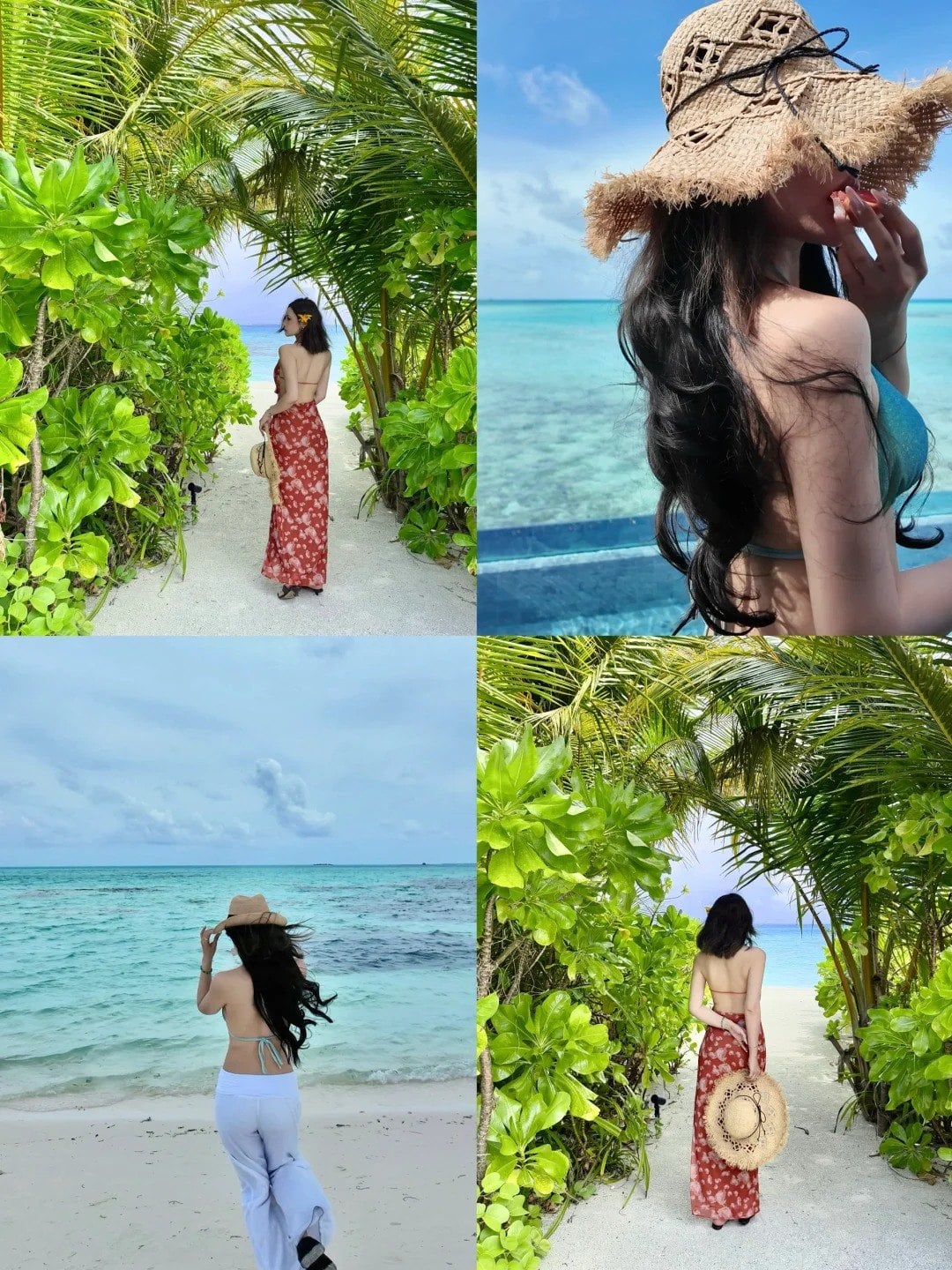 2. Tạo dáng từ phía sau khi dạo biển (bước đi tự nhiên, khoe lưng trần)