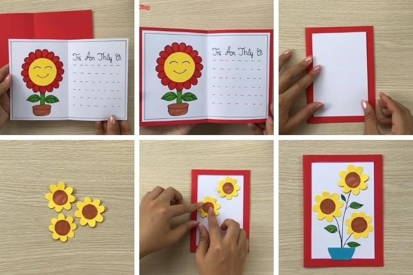 Cách làm thiệp hoa nổi 3D từ giấy