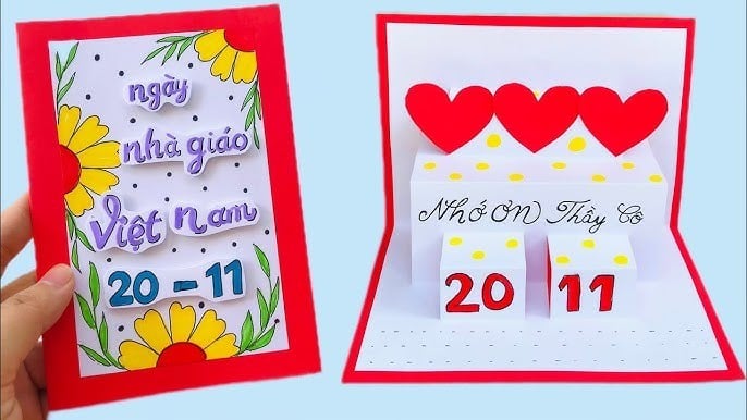 Mẫu thiệp 20/11 vẽ tay (Hand-drawn)