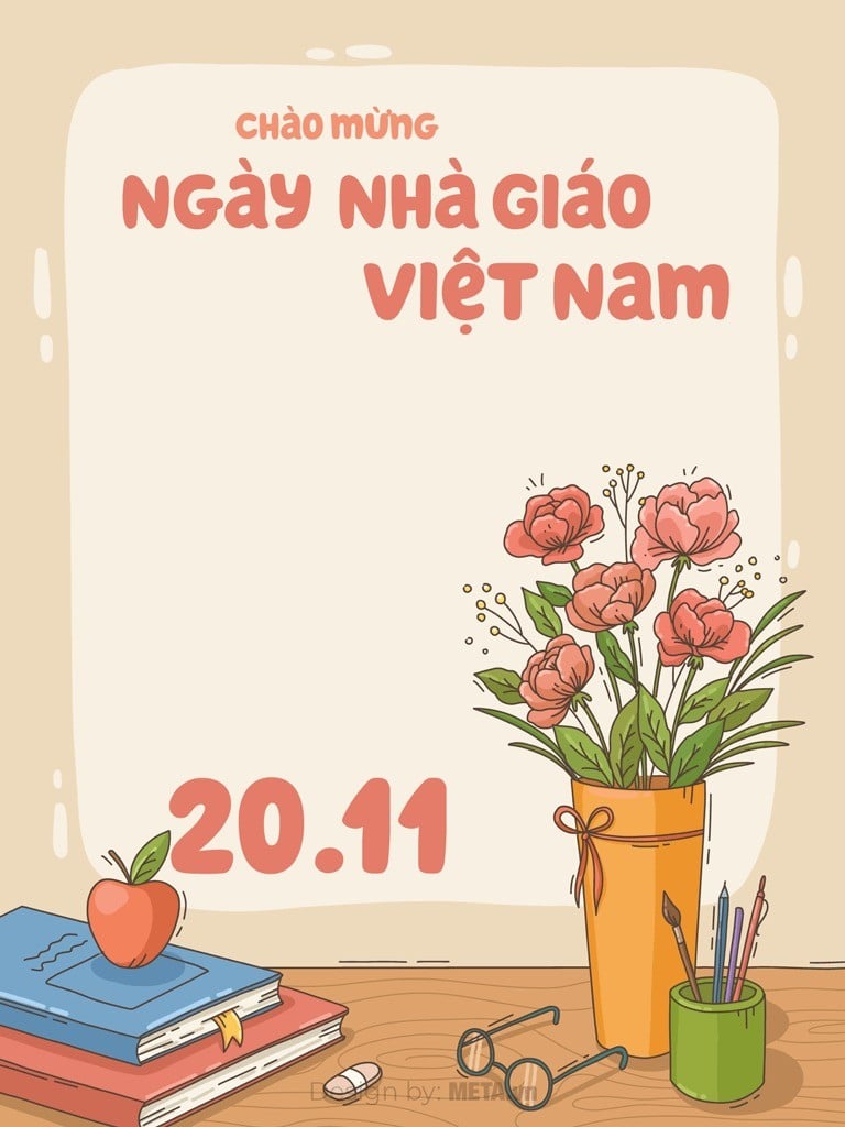 Thiệp 20/11 phong cách đơn giản, tinh tế