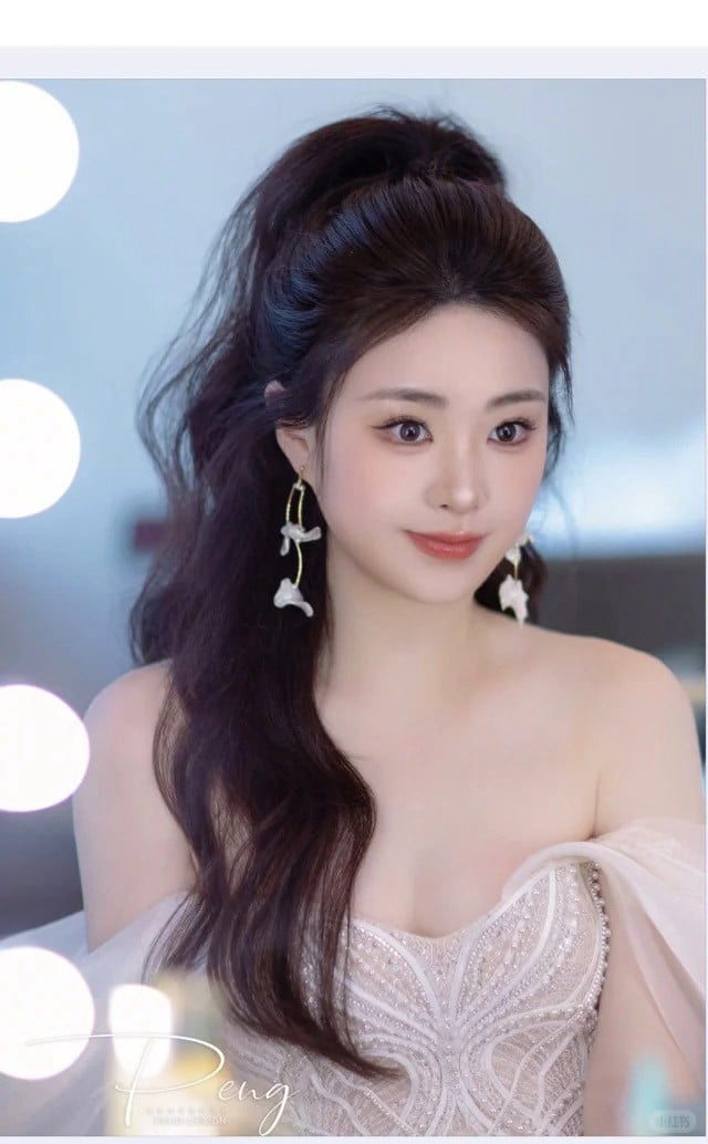 kiểu tóc cô dâu mặc áo dài