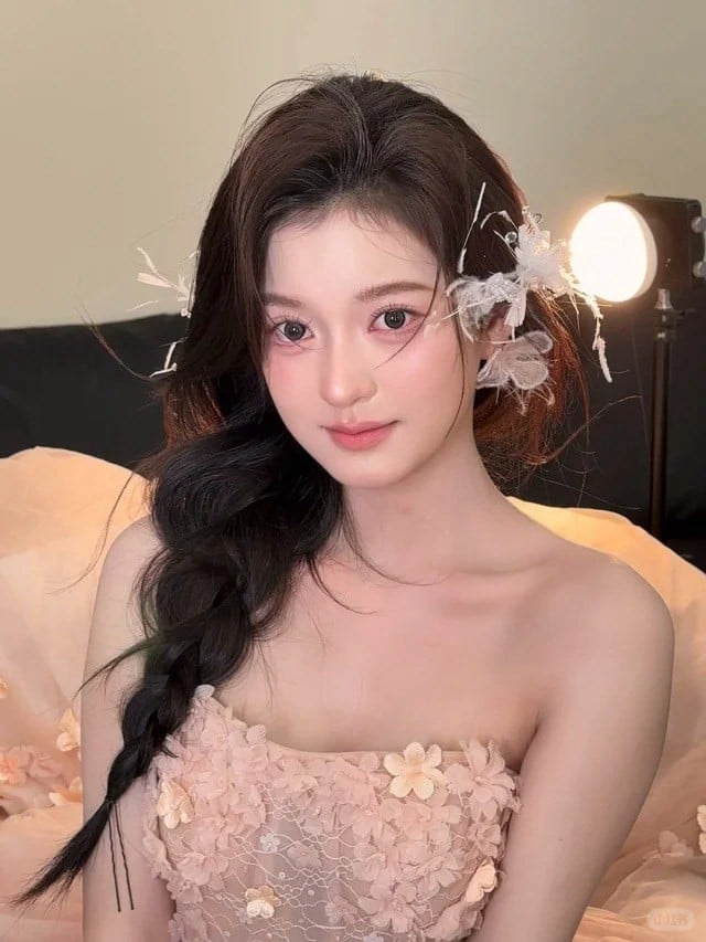 kiểu tóc cô dâu mặc áo dài