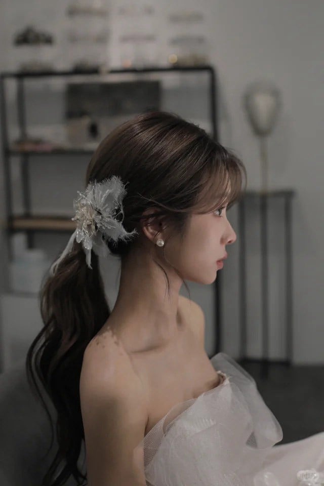 kiểu tóc cô dâu mặc áo dài