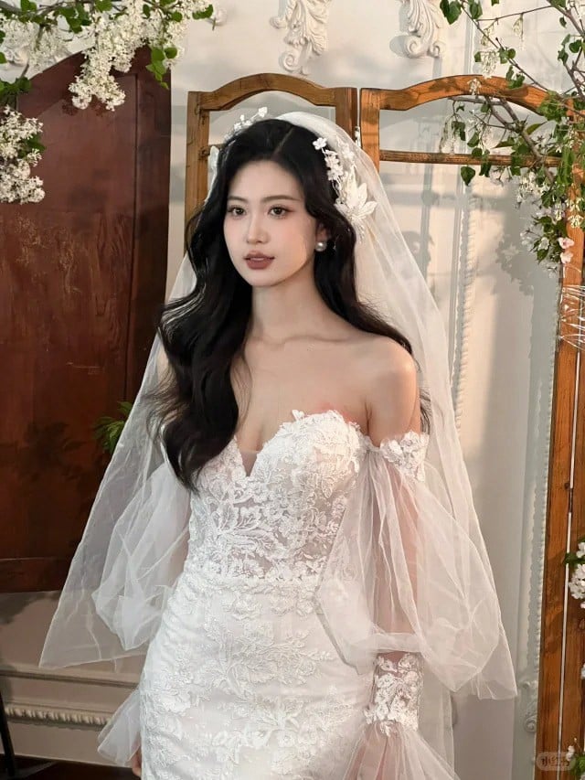 kiểu tóc cô dâu mặc áo dài