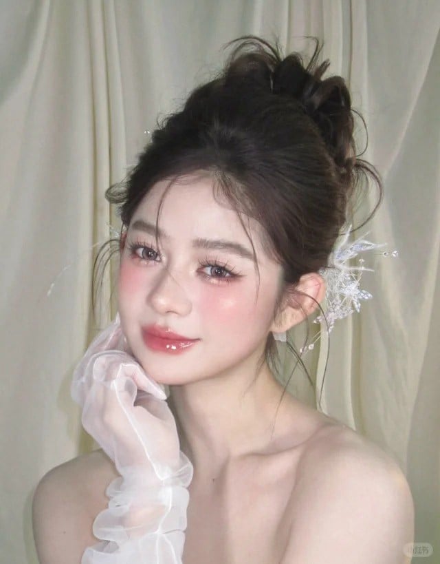 kiểu tóc cô dâu mặc áo dài