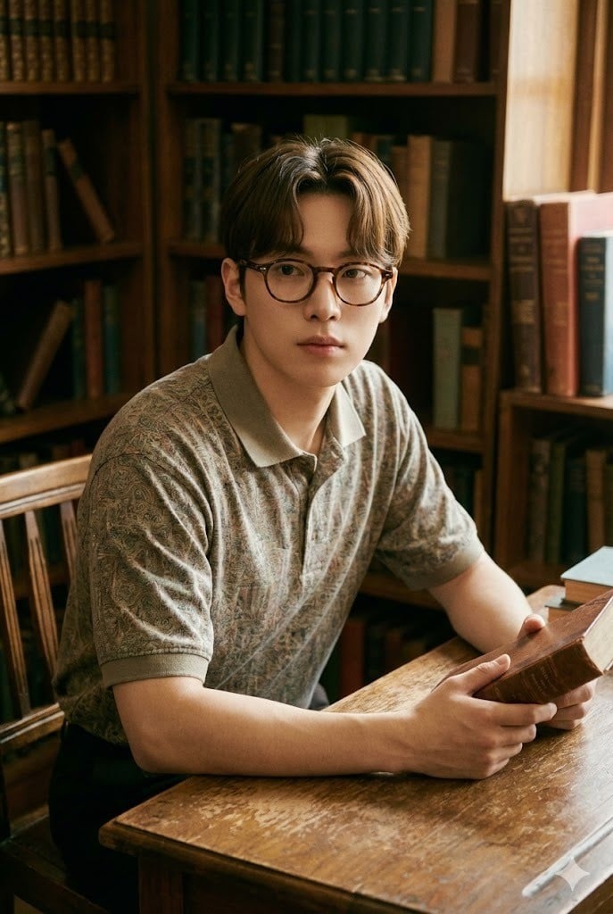 Tóc dấu phẩy rẽ ngôi giữa