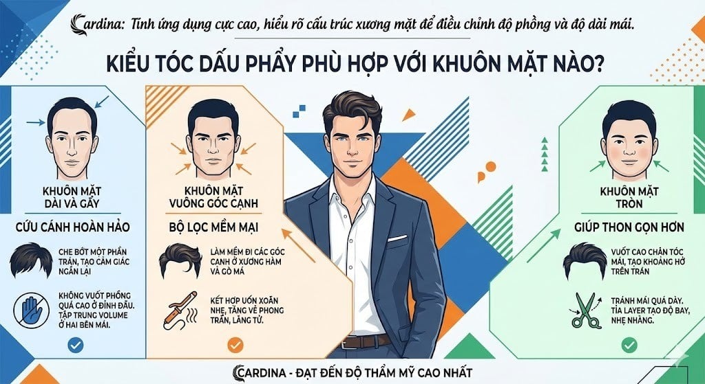 Kiểu tóc dấu phẩy phù hợp với khuôn mặt nào?