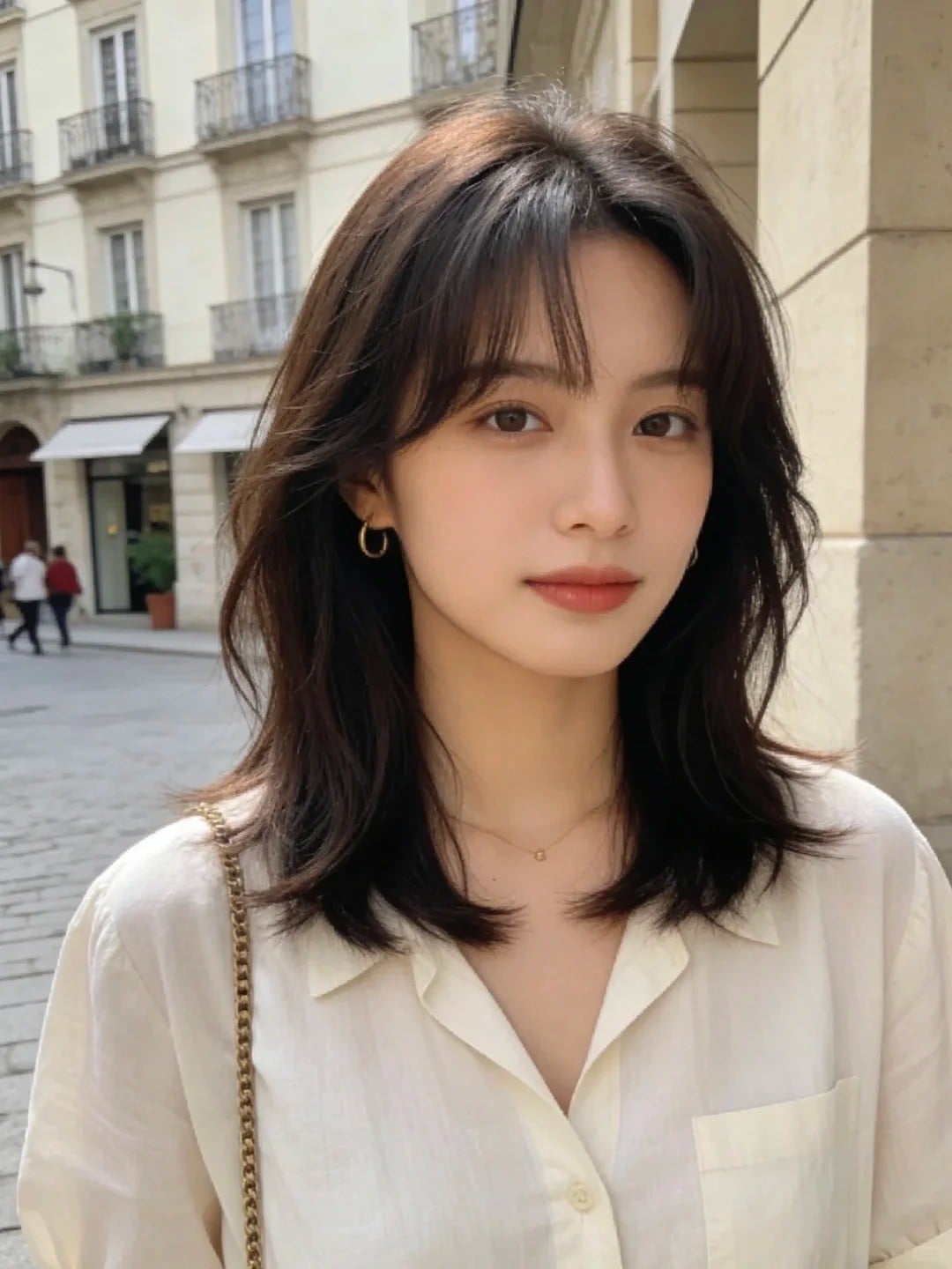 Tóc mái bay uốn lơi phong cách Parisian Chic thanh lịch