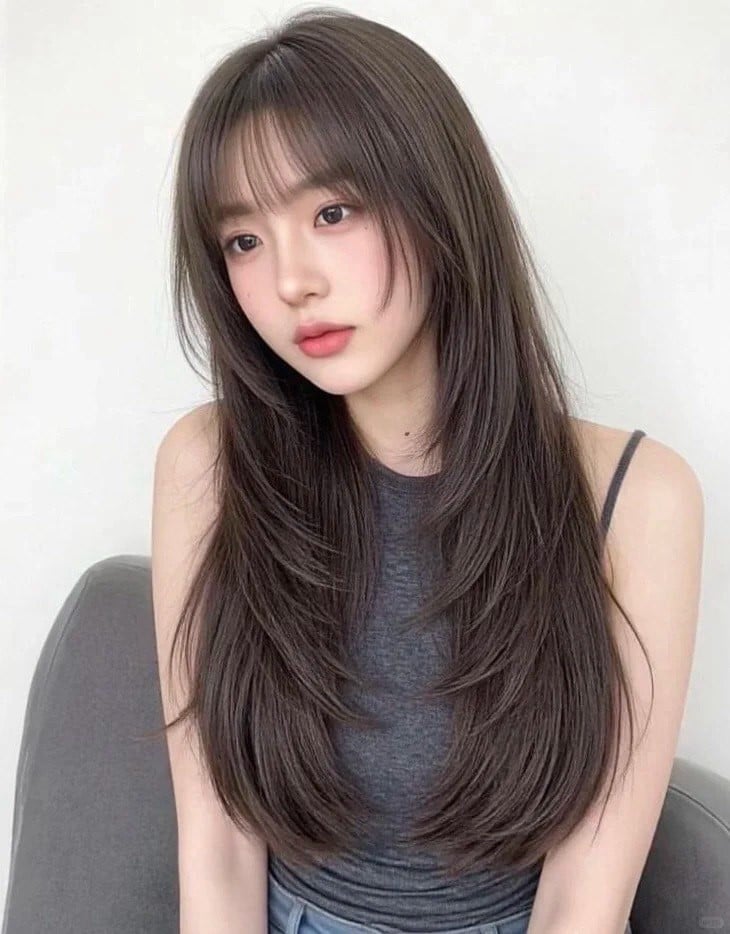 tóc mái thưa layer