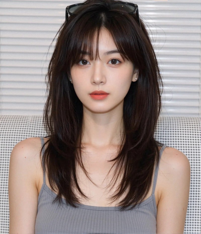 tóc mái thưa layer