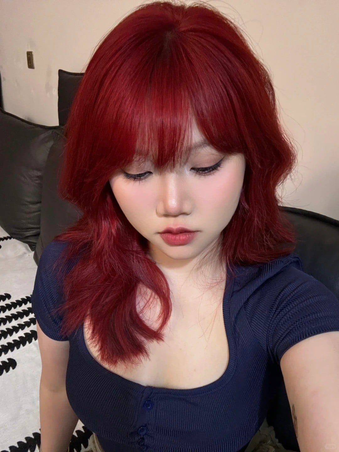 Tóc màu đỏ rượu base hồng