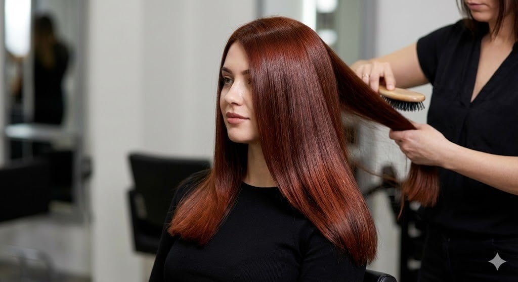 Tóc Bob màu đỏ rượu