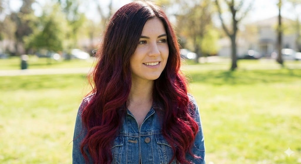 Tóc màu đỏ rượu ombre