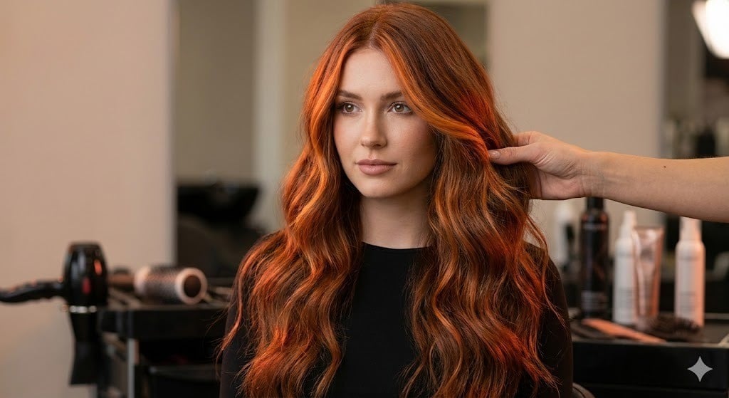 Tóc màu đỏ rượu vang ánh cam