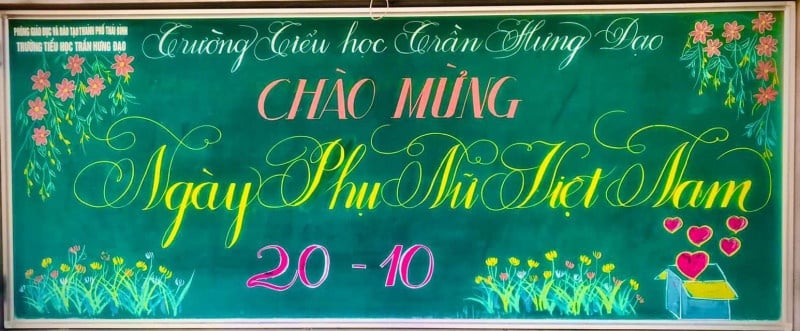 trang trí bảng 20 10