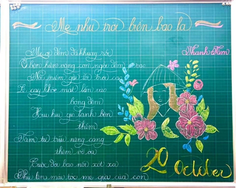 trang trí bảng 20 10