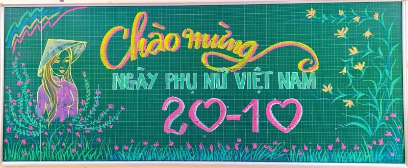 trang trí bảng 20 10