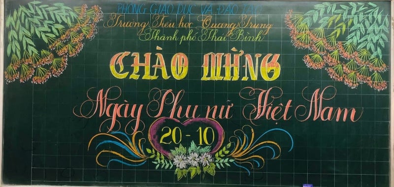 trang trí bảng 20 10