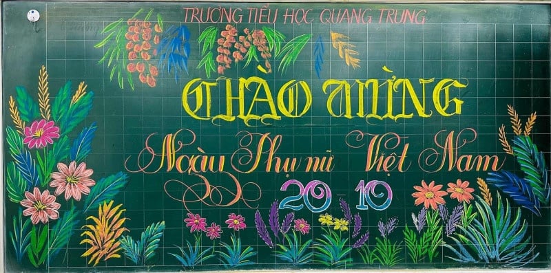 trang trí bảng 20 10