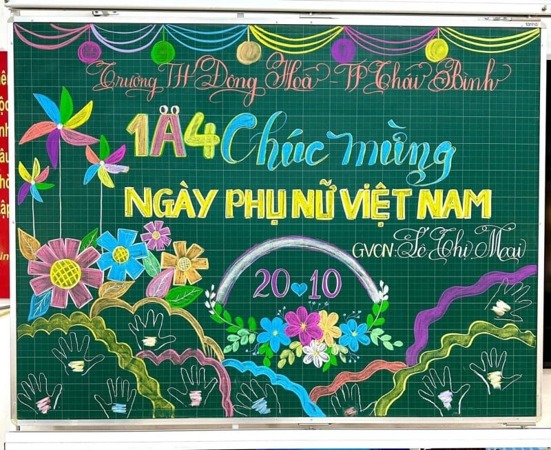 trang trí bảng 20 10