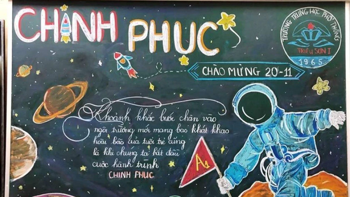 Các mẫu trang trí bảng ngày 20 11 chuyên nghiệp cho THCS & THPT